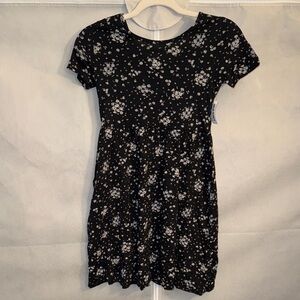 Old Navy Black Floral Kids Casual Dress
